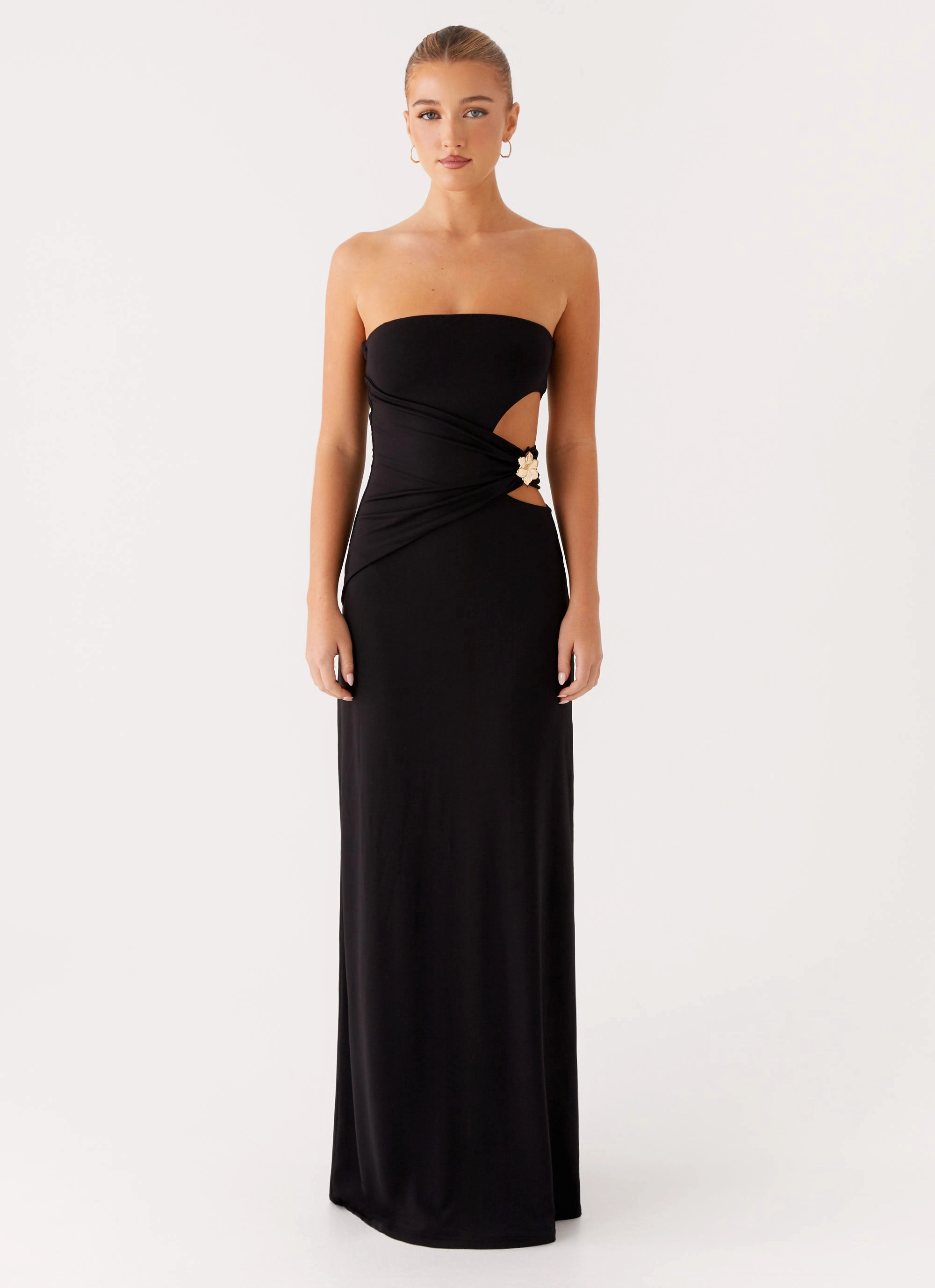 Anetta Maxi Dress - Black Luxury Feel Classic A-line design