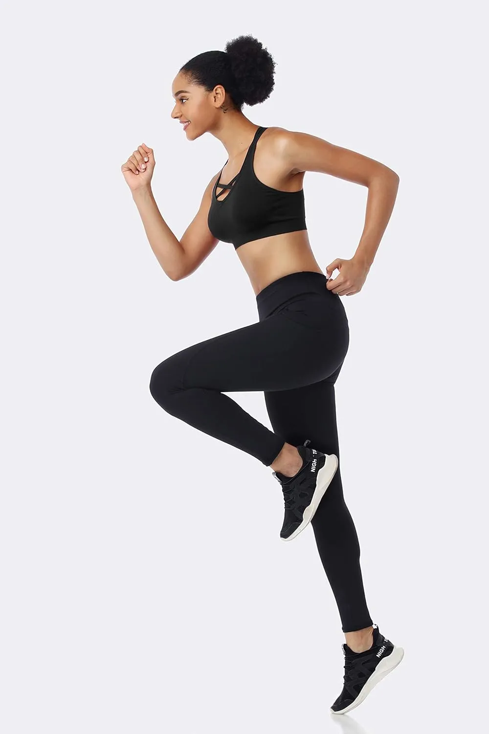ANGOOL Strappy Sports Bras for Women - Medium Support Wirefree Yoga Bra Activewear