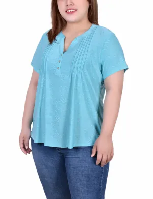 Ankle length Plus Size Short Sleeve Y Neck Jacquard Knit Top Plus Size Short Sleeve Y Neck Jacquard Knit Top Body Positive