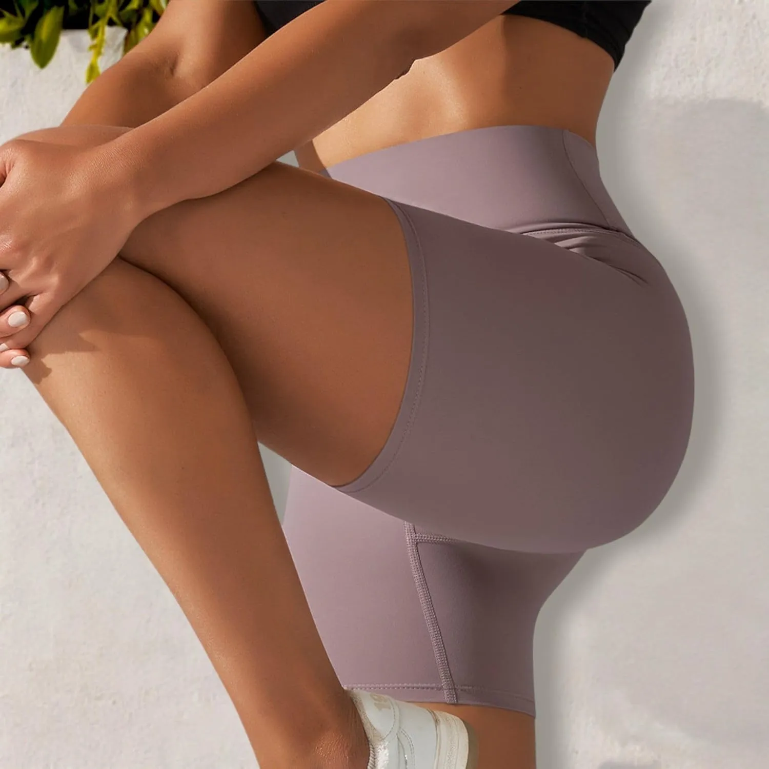 Anna-Kaci Women's High Waist Seamless Biker Shorts with Compression Fit