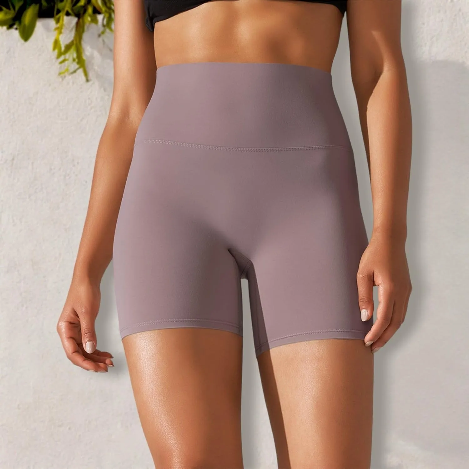 Anna-Kaci Women's High Waist Seamless Biker Shorts with Compression Fit