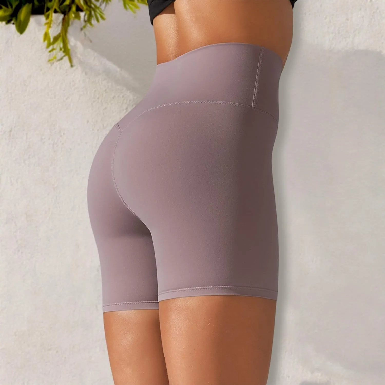 Anna-Kaci Women's High Waist Seamless Biker Shorts with Compression Fit