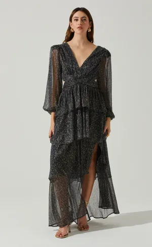 Anora Dress in Black Sparkle Sports attire Perfectly Tailored Guest Shine Anora Dress in Black Sparkle