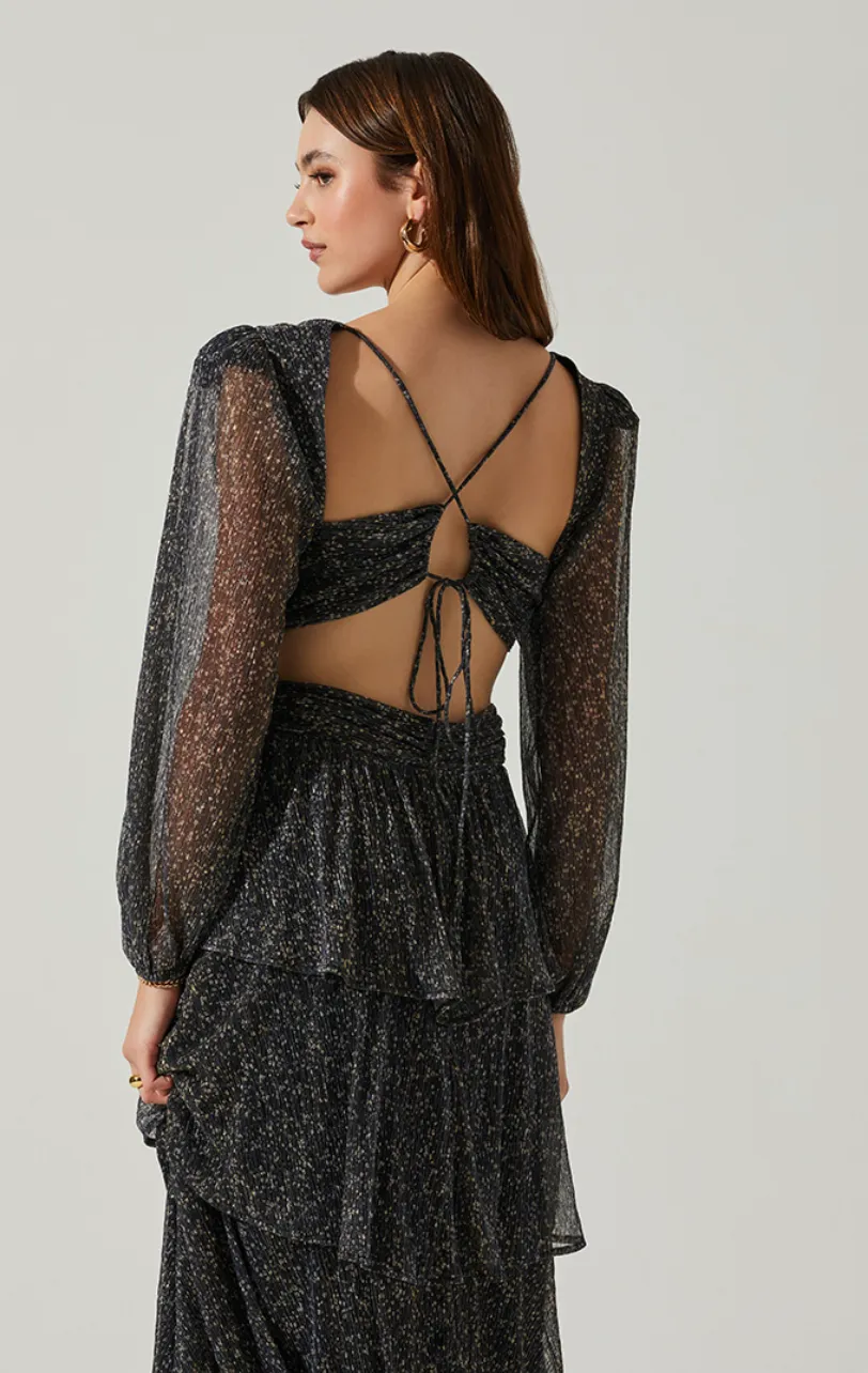 Anora Dress in Black Sparkle Chic Vibe