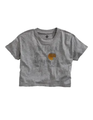 Anti-bacterial Tin Haul Womens Grey Cotton Blend Desert Scenery S/S Crop T-Shirt Tin Haul Womens Grey Cotton Blend Desert Scenery S/S Crop T-Shirt Boho chic