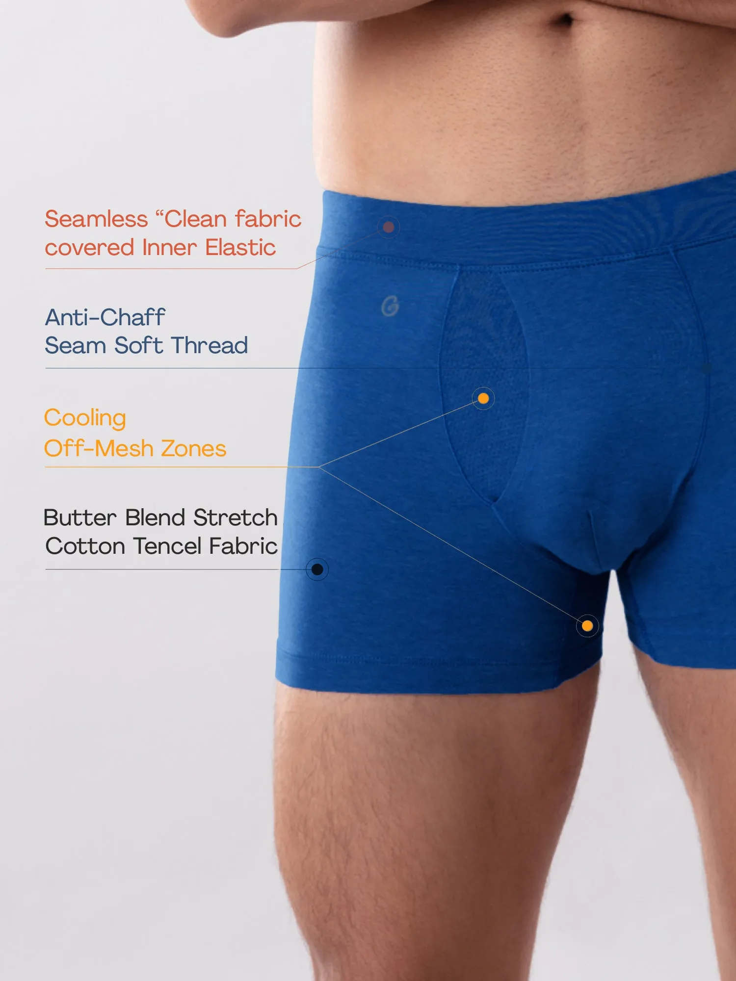 Anti Odor Cotton Tencel Cooling Trunk - Royal Blue