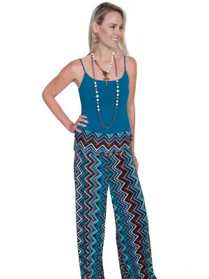 Anti Odor Technology Scully Womens Palazzo Zig Zag Turquoise Poly/Spandex Lounge Pants Scully Womens Palazzo Zig Zag Turquoise Poly/Spandex Lounge Pants Unisex Outfit