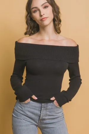 Anti-pilling and long-lasting Ruby Ribbed Fitted Off Shoulder Top Ruby Ribbed Fitted Off Shoulder Top Drip Dry Fabric
