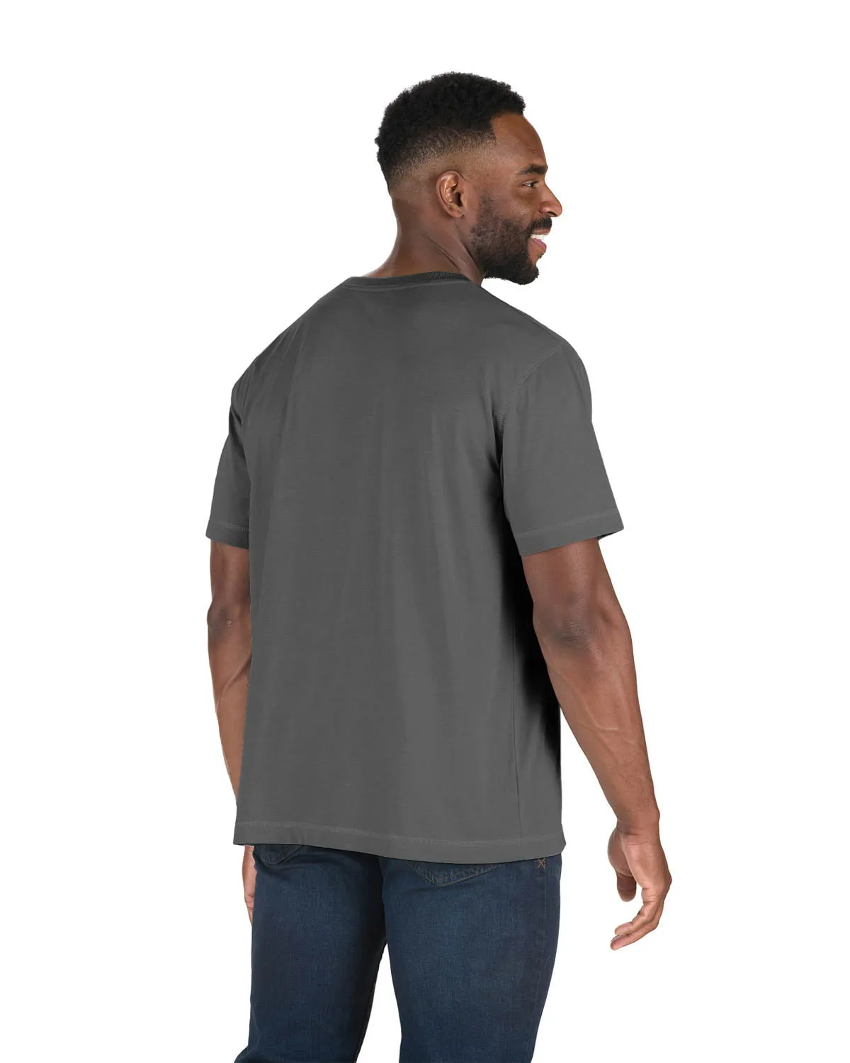 Berne Mens Slate Cotton Blend Light Performance Tee S/S Resort Wear Reinforced Hems