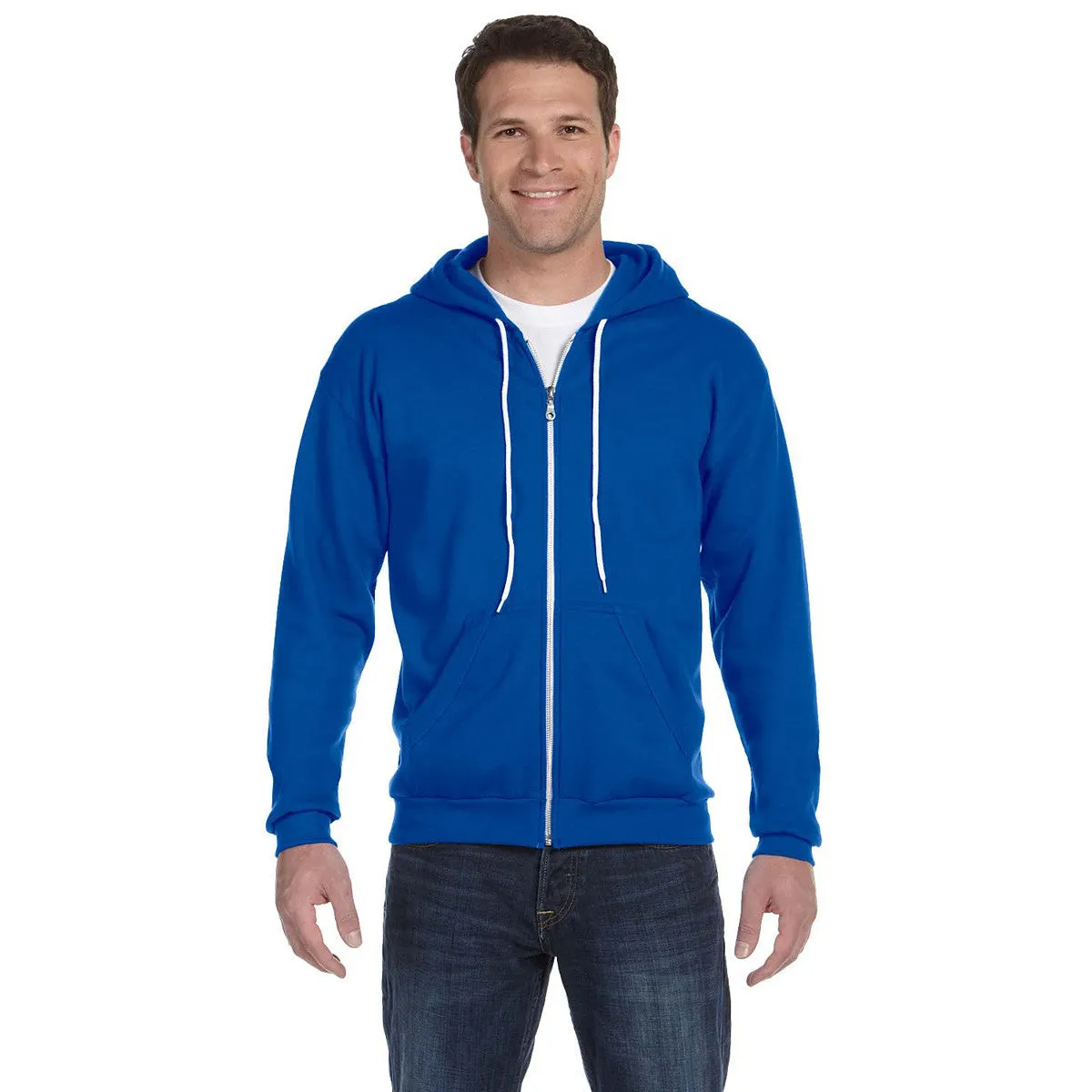 Anvil Men's Royal Blue Full-Zip Hooded Fleece