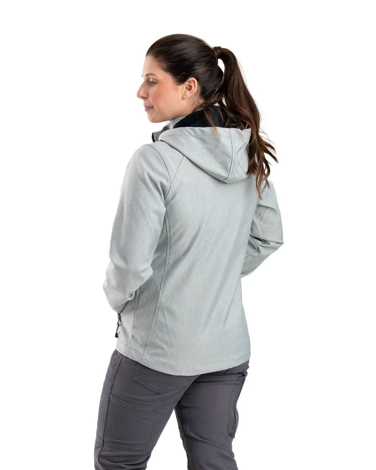 Berne Grey Polyester Ladies Eiger Hooded Softshell Athlete Fit Modern Autumn Days