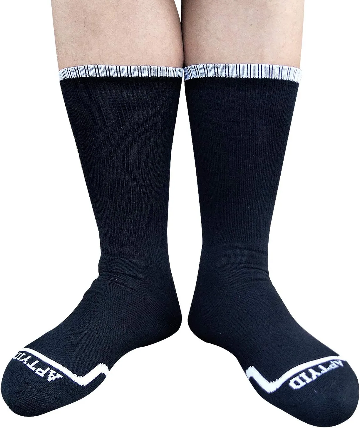 APTYID Men's Moisture Wicking Cushioned Crew Work Boot Socks (4-6 Pairs)