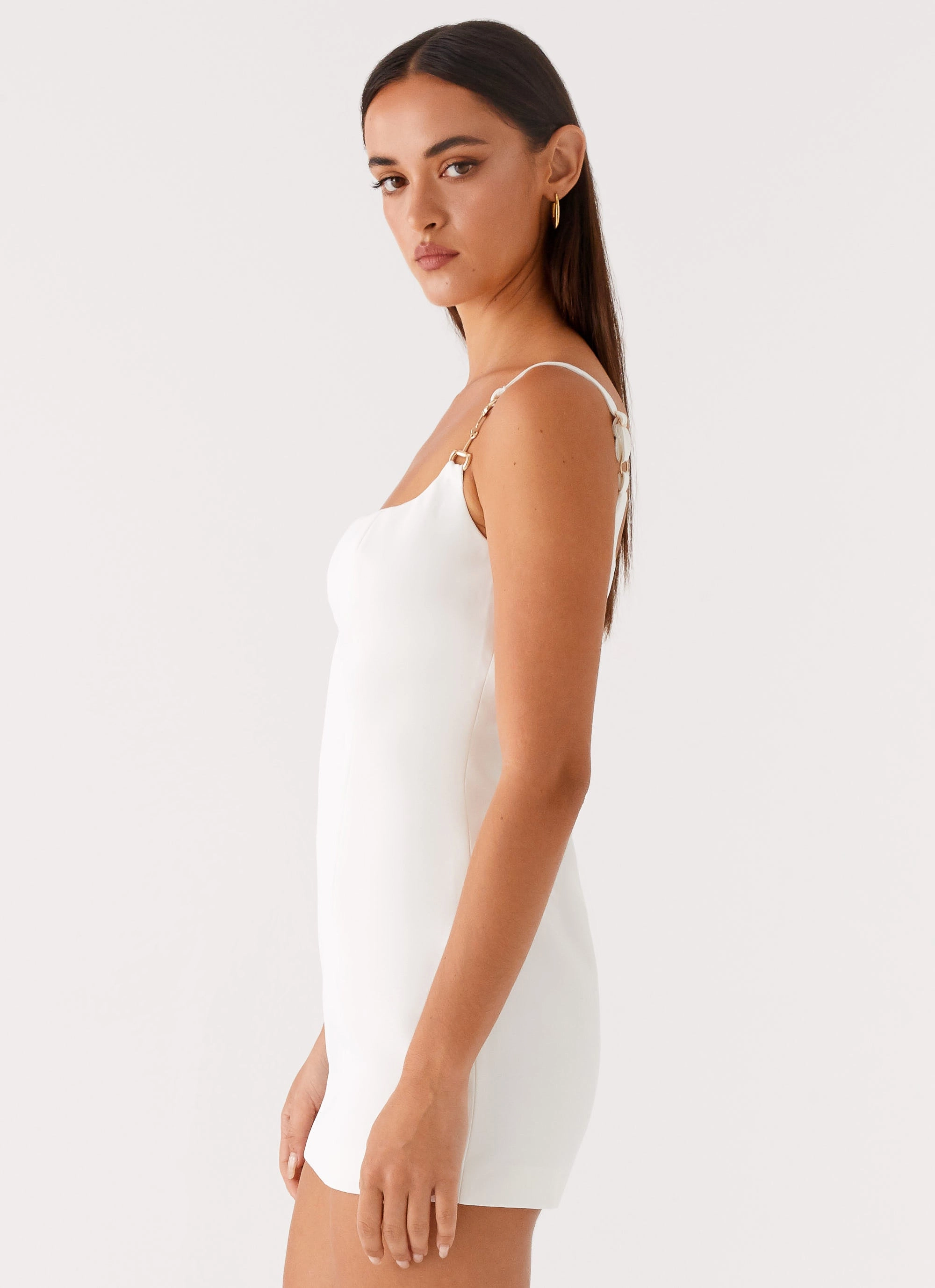 Aretha Mini Dress - White Calm Fit Brunch Glow