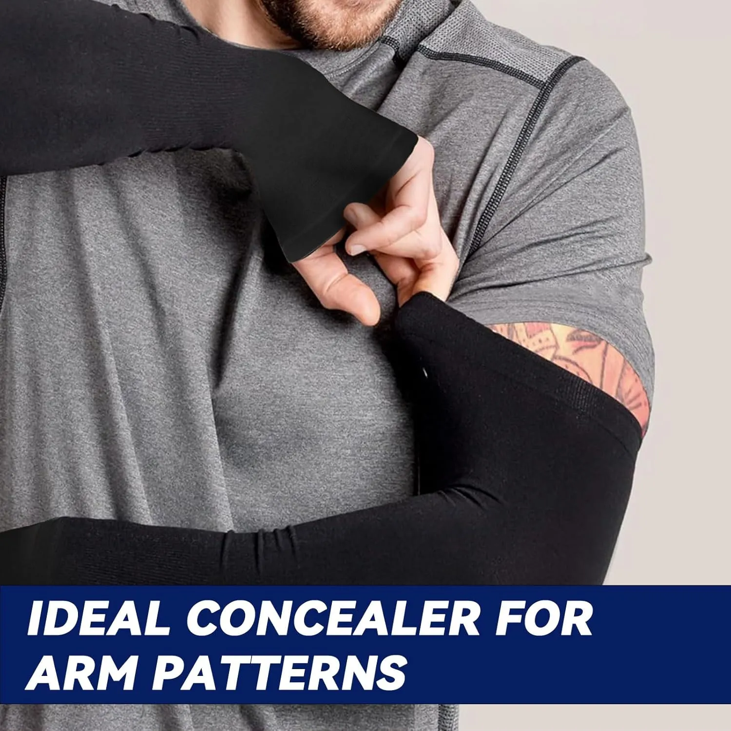 Arm Sleeves for Men Women to Cover Arms with Thumb Holes, Sun UV Protection Arm Warmers, for Volleyball Football Golf