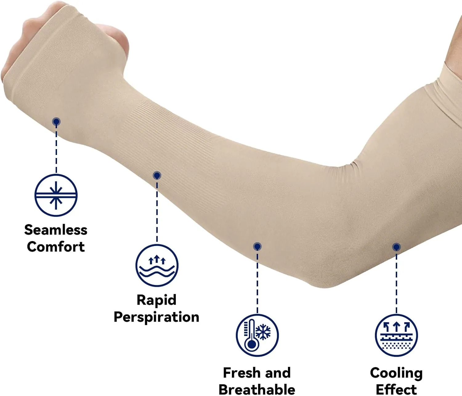 Arm Sleeves for Men Women to Cover Arms with Thumb Holes, Sun UV Protection Arm Warmers, for Volleyball Football Golf