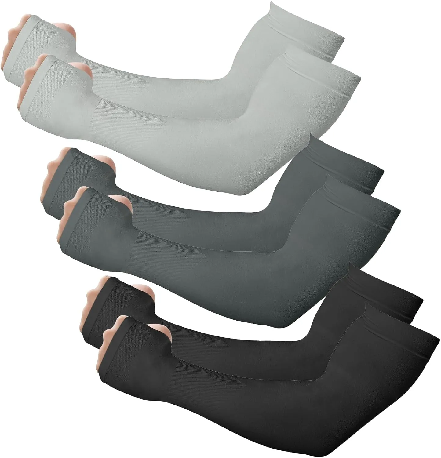 Arm Sleeves for Men Women to Cover Arms with Thumb Holes, Sun UV Protection Arm Warmers, for Volleyball Football Golf