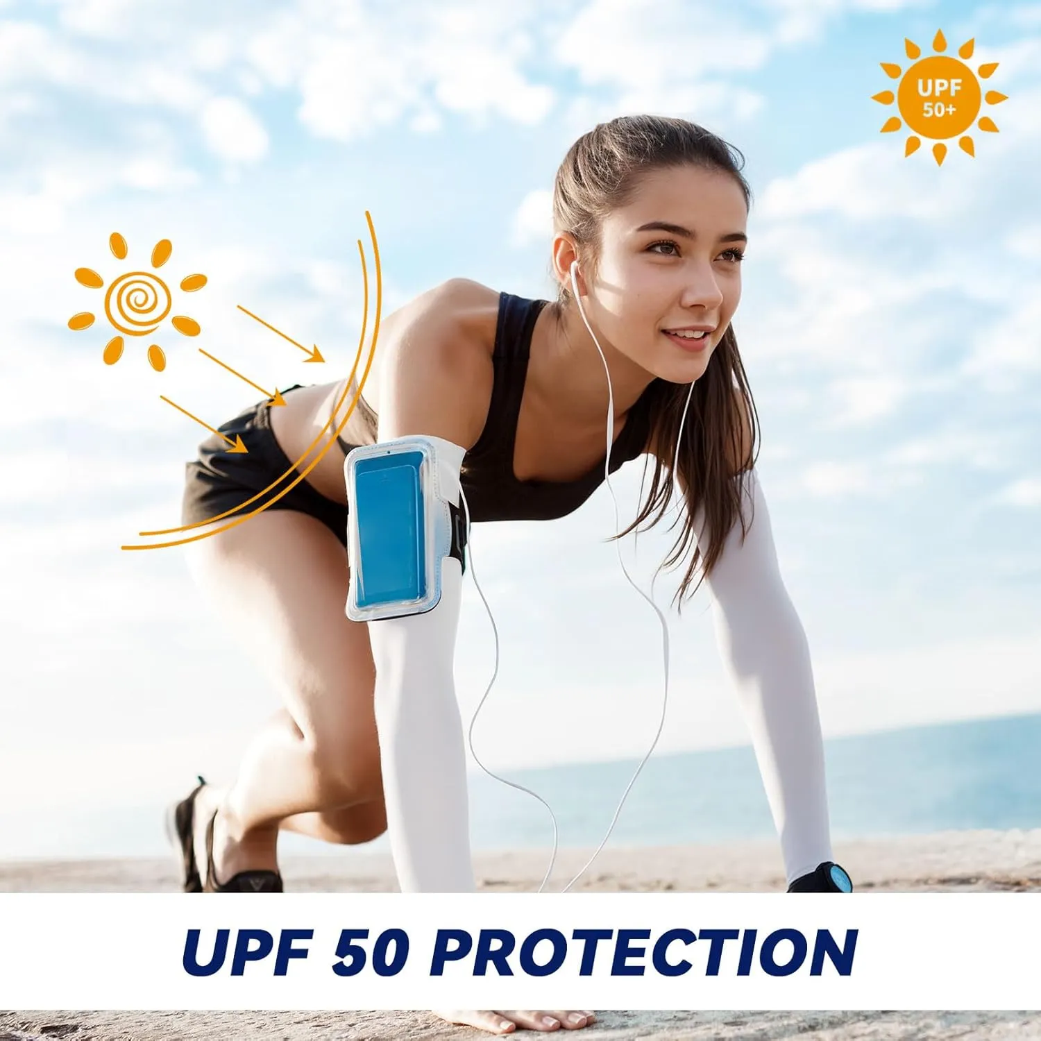 Arm Sleeves for Men Women to Cover Arms with Thumb Holes, Sun UV Protection Arm Warmers, for Volleyball Football Golf
