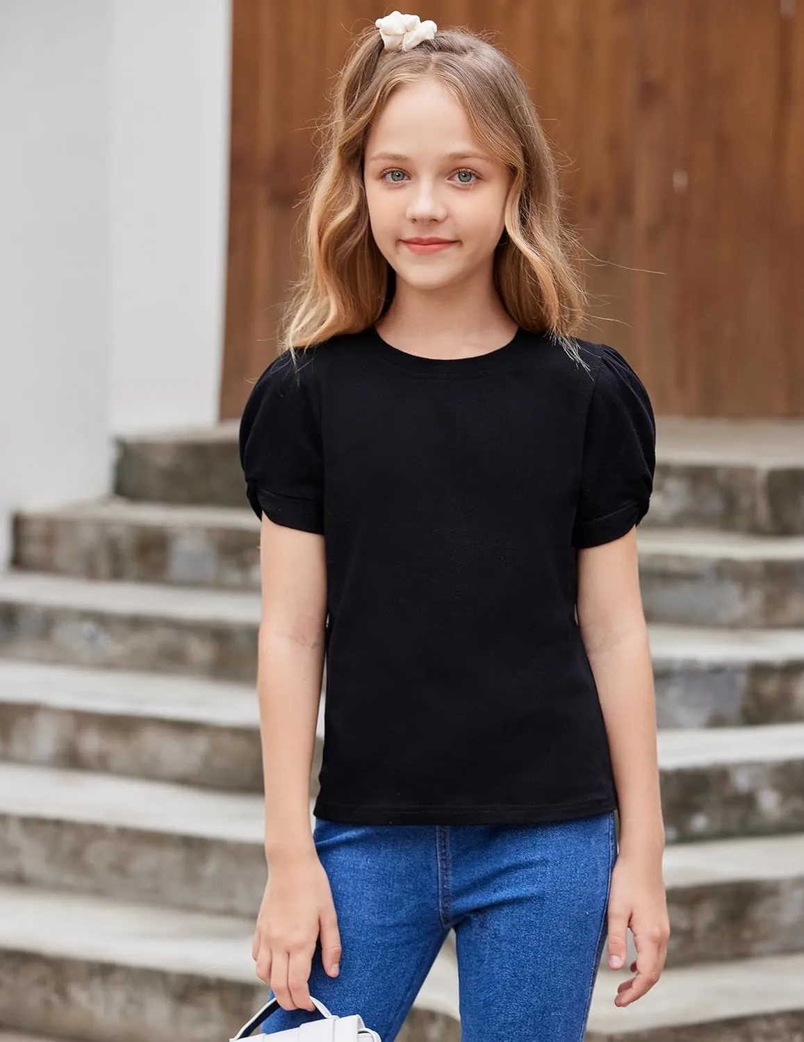 Arshiner Girls T Shirts Twist Short Sleeve Summer Tee