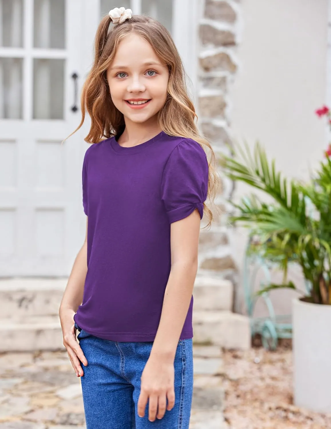 Arshiner Girls T Shirts Twist Short Sleeve Summer Tee