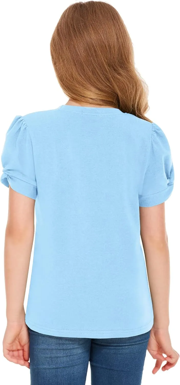 Arshiner Girls T Shirts Twist Short Sleeve Summer Tee