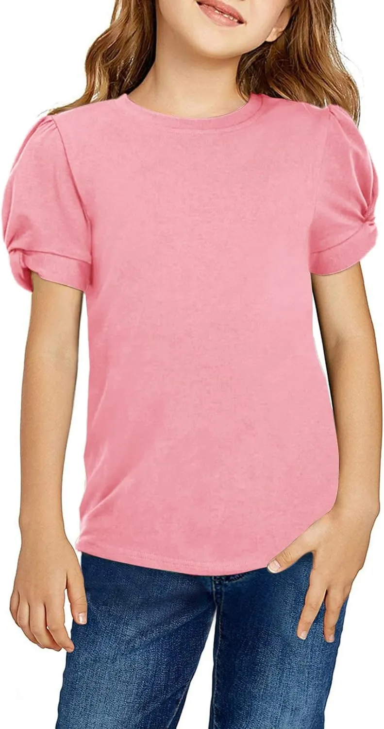 Arshiner Girls T Shirts Twist Short Sleeve Summer Tee