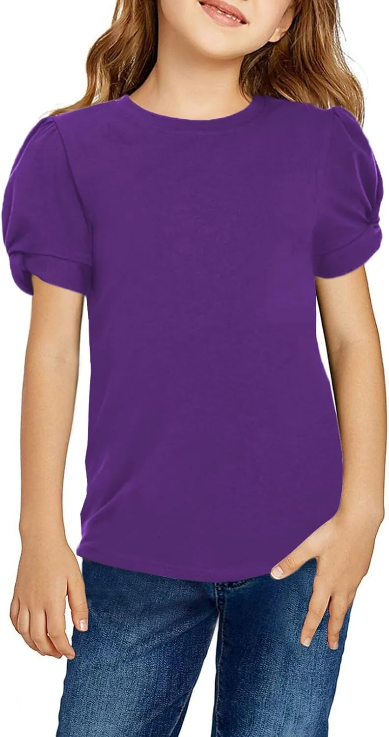 Arshiner Girls T Shirts Twist Short Sleeve Summer Tee