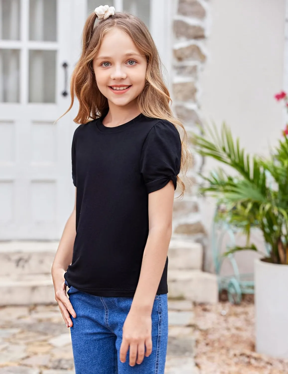 Arshiner Girls T Shirts Twist Short Sleeve Summer Tee