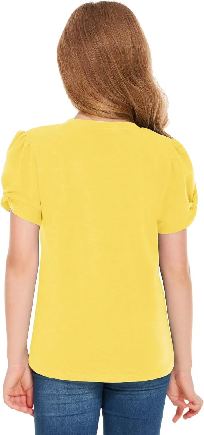 Arshiner Girls T Shirts Twist Short Sleeve Summer Tee