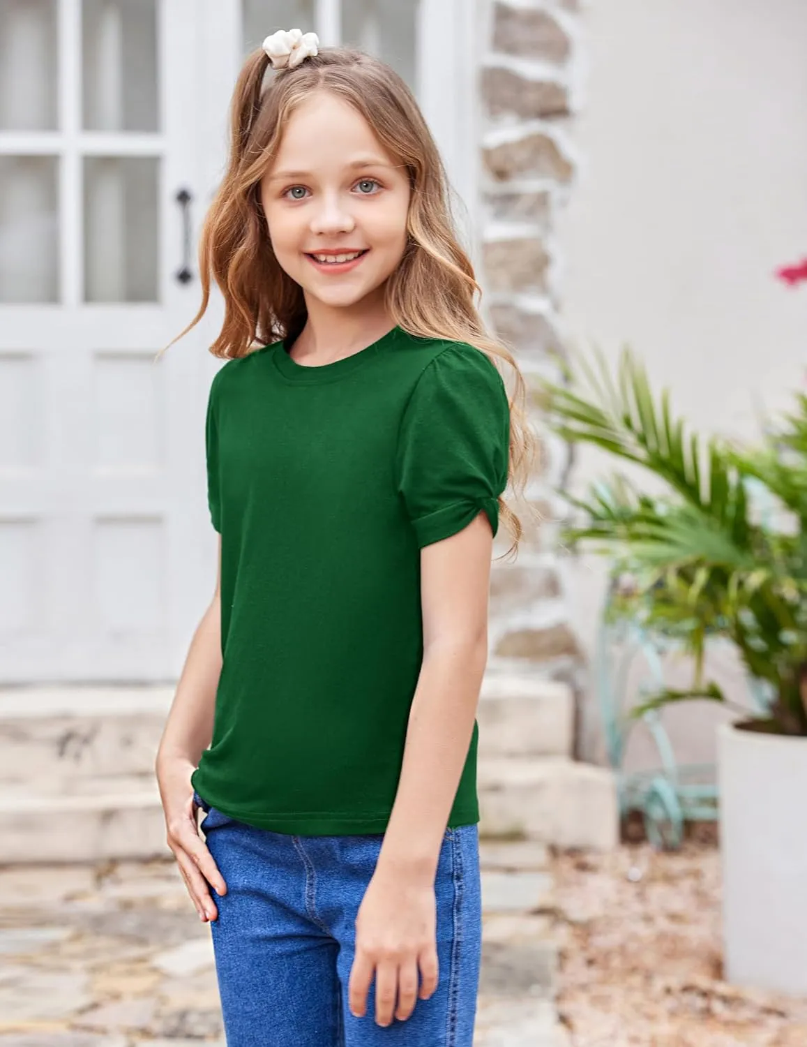 Arshiner Girls T Shirts Twist Short Sleeve Summer Tee