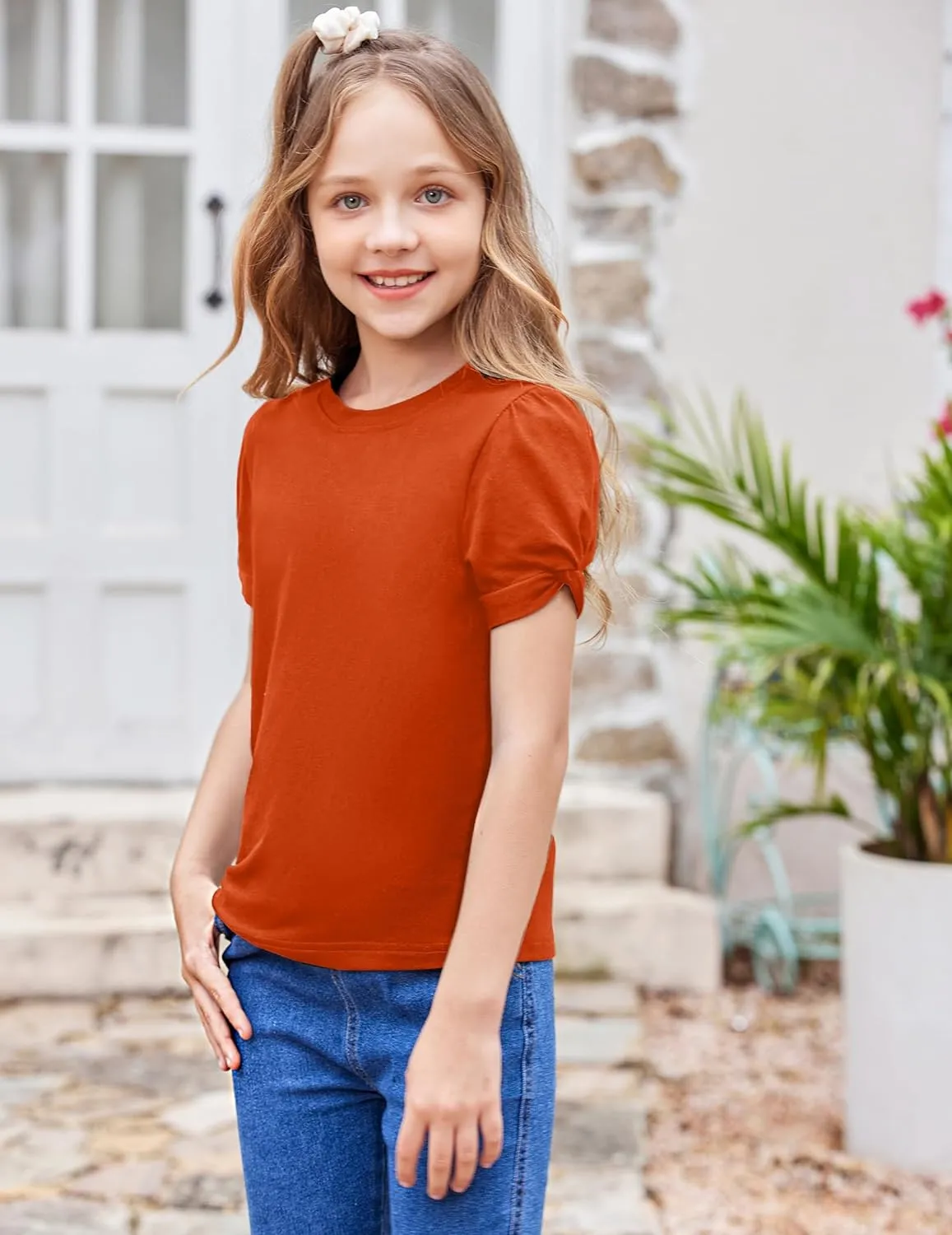 Arshiner Girls T Shirts Twist Short Sleeve Summer Tee
