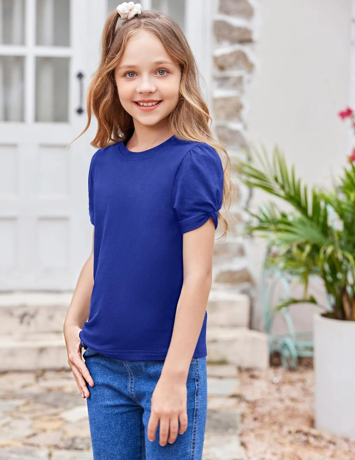Arshiner Girls T Shirts Twist Short Sleeve Summer Tee
