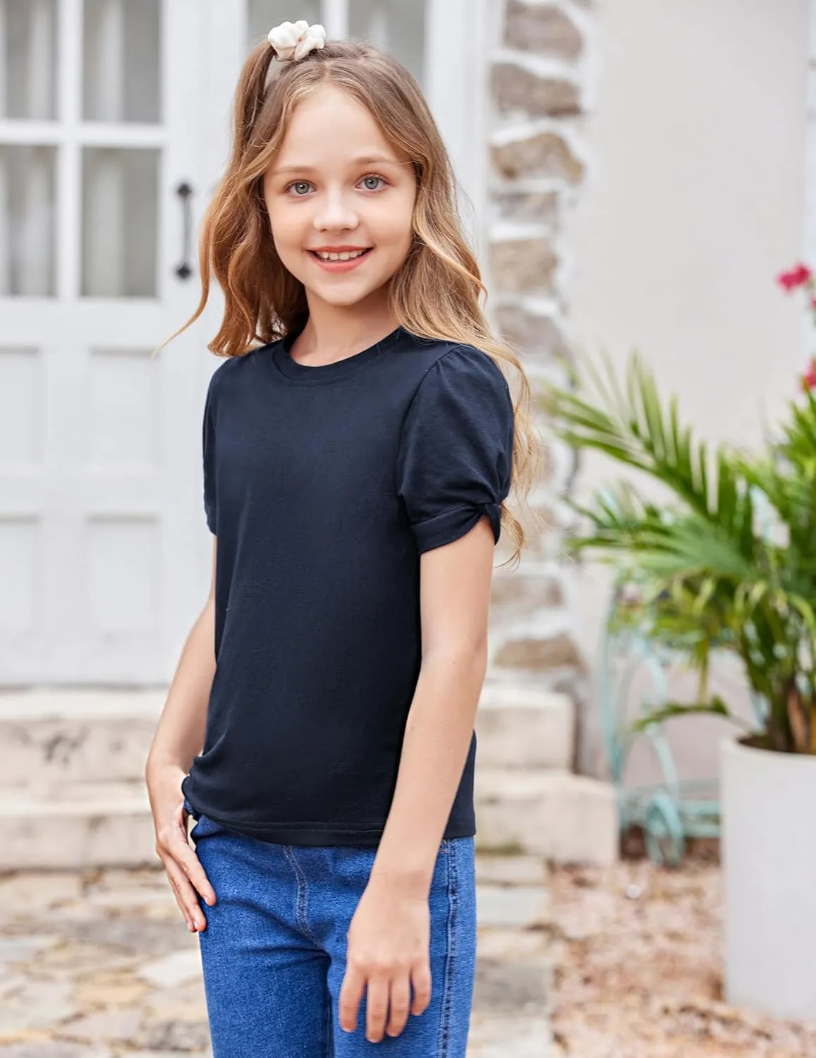 Arshiner Girls T Shirts Twist Short Sleeve Summer Tee