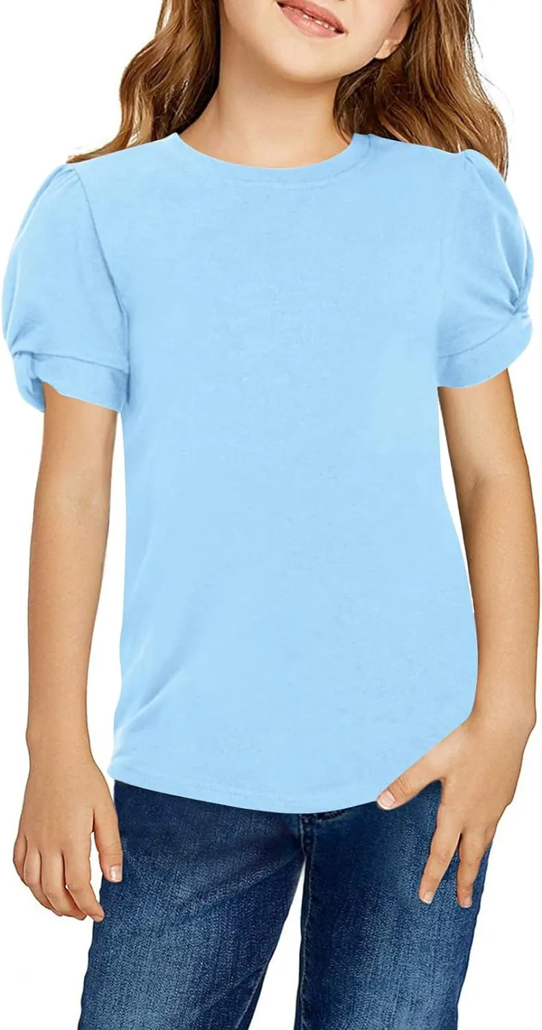 Arshiner Girls T Shirts Twist Short Sleeve Summer Tee
