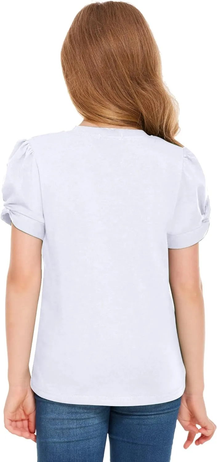 Arshiner Girls T Shirts Twist Short Sleeve Summer Tee