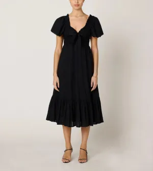Ashlyn Midi Dress | Black Cozy Touch Ashlyn Midi Dress | Black Snag-Resistant