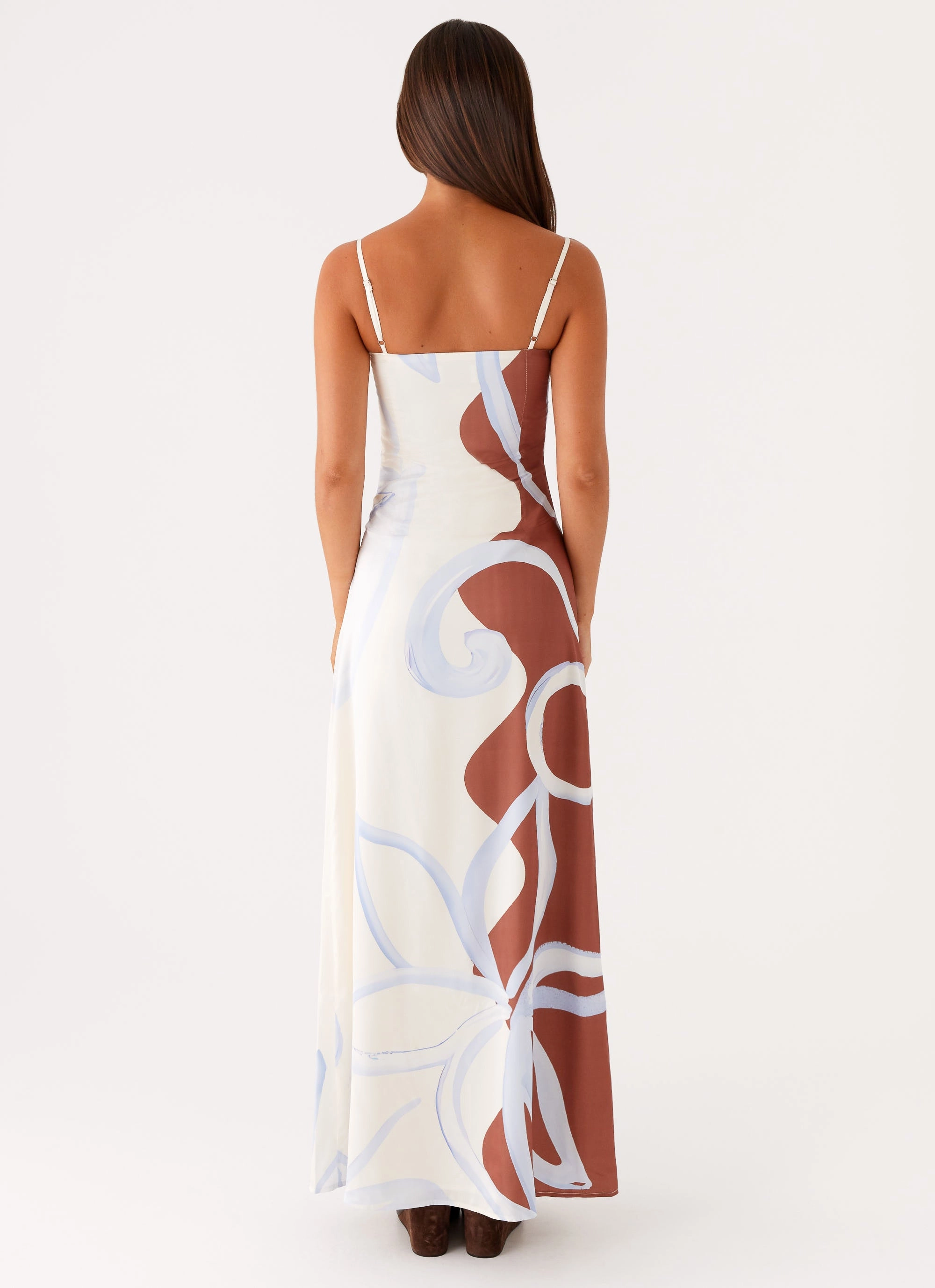 Aster Bloom Maxi Dress - Bloom Wave Print Care-Instructions-Included