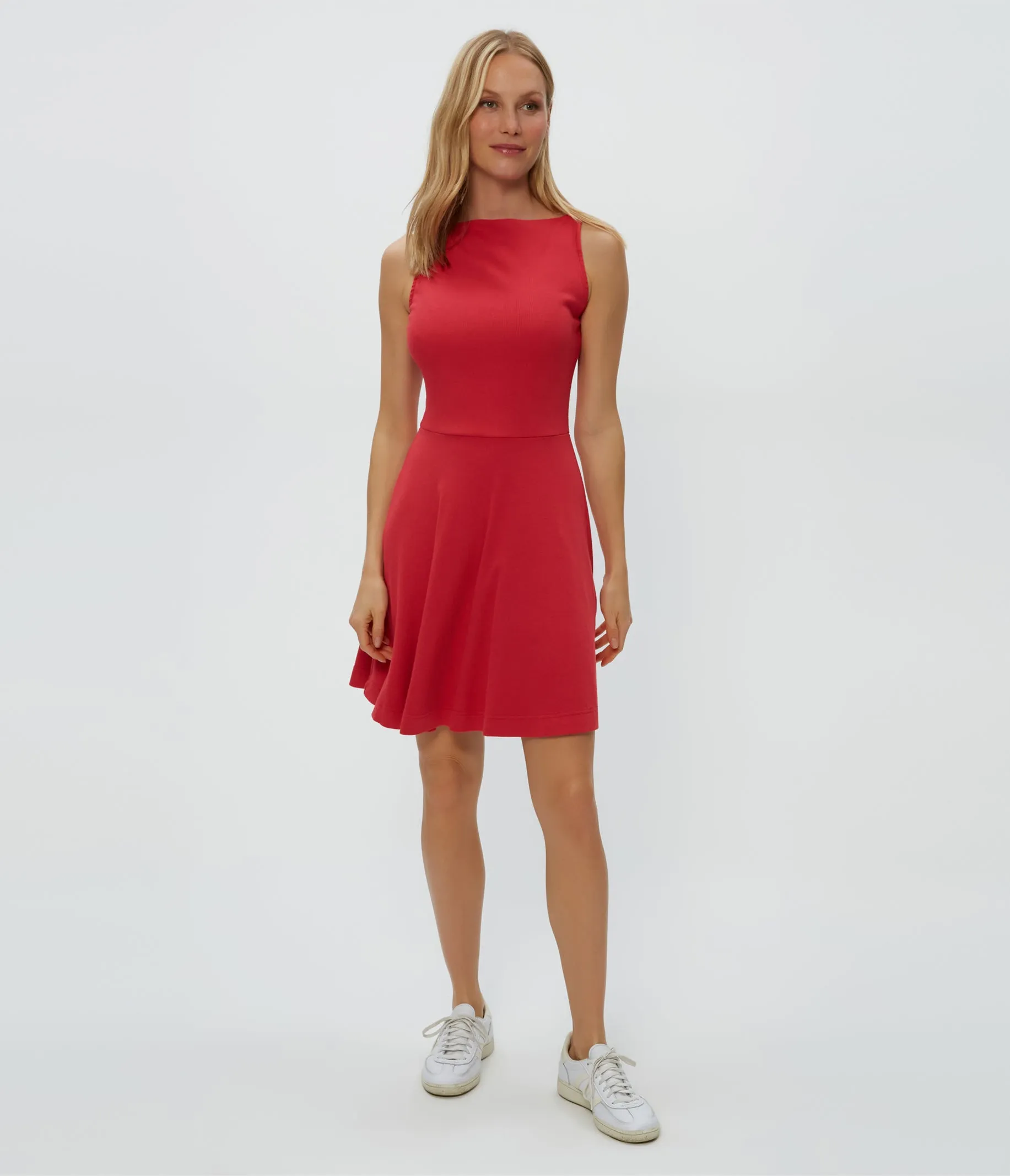 Grab Quick ANDY ULTRA RIB MINI SKATER DRESS