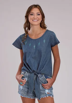athletic style Roper Womens 2530 Flutter Sleeve Denim 100% Cotton Cactus S/S Blouse Roper Womens 2530 Flutter Sleeve Denim 100% Cotton Cactus S/S Blouse Rooftop Bar