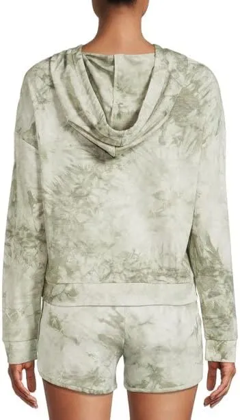 Athletic Women's Lightweight Printed Tie Dye Cropped Hoodie Sweatshirt ~ Relax Fit ~ Super Soft ~Size ~ Small