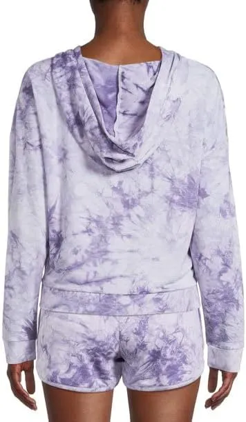 Athletic Women's Lightweight Printed Tie Dye Cropped Hoodie Sweatshirt ~ Relax Fit ~ Super Soft ~Size ~ Small