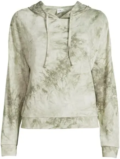 Athletic Women's Lightweight Printed Tie Dye Cropped Hoodie Sweatshirt ~ Relax Fit ~ Super Soft ~Size ~ Small
