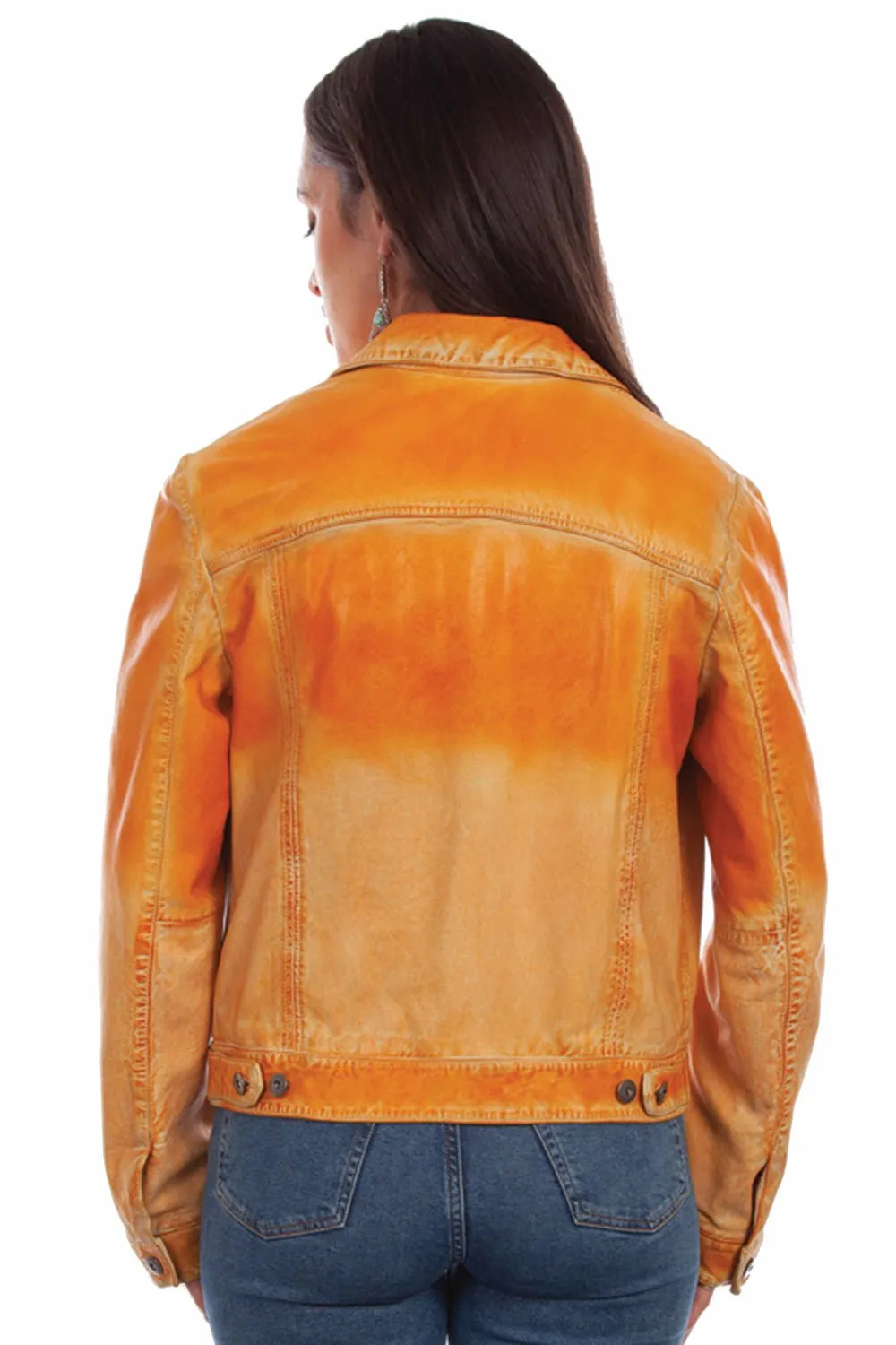 Scully Womens Butterscotch Leather Ombre Jacket Chill Vibes Streetwear Fan Beach Day