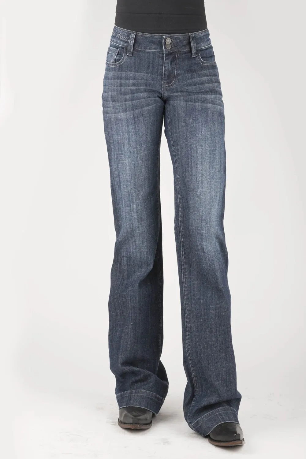 Laser Cut Edges Parent Style Family Style Tin Haul Womens Blue Cotton Blend 460 Ella Plain Back Jeans