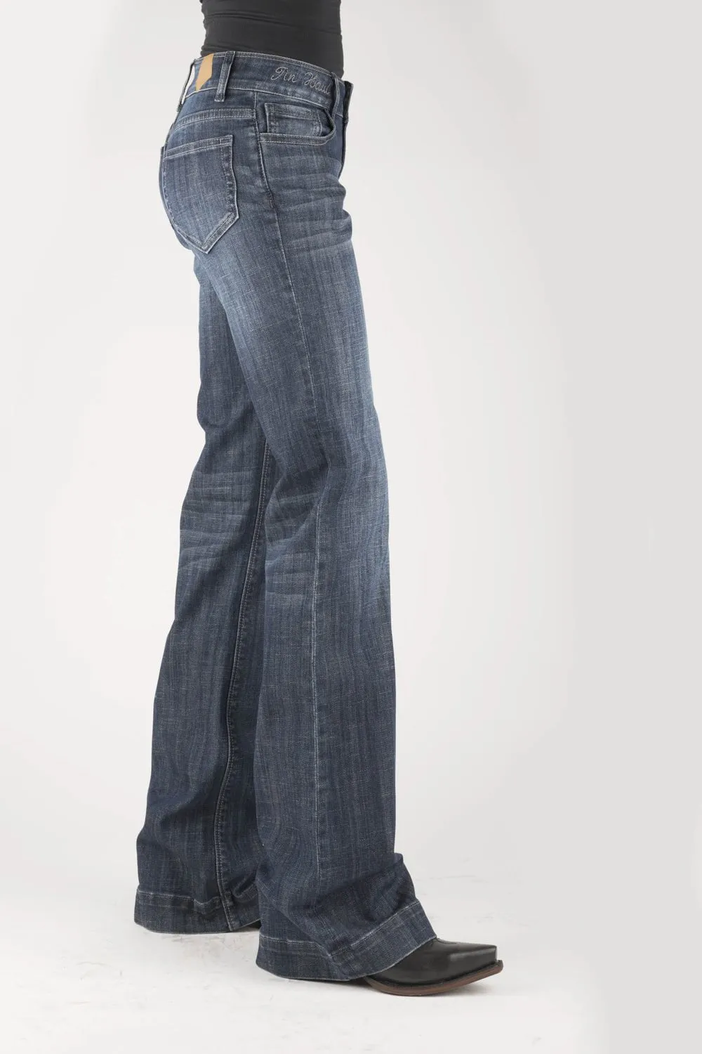 Tin Haul Womens Blue Cotton Blend 460 Ella Plain Back Jeans Classic Gym Ready