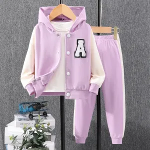 Autumn Kids Hooded Overcoat Set