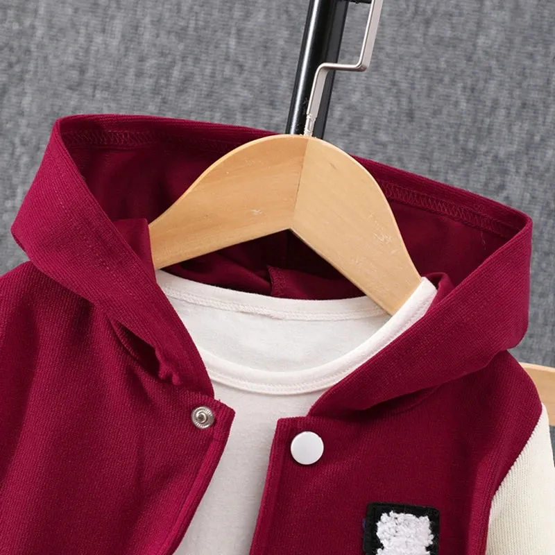 Autumn Kids Hooded Overcoat Set