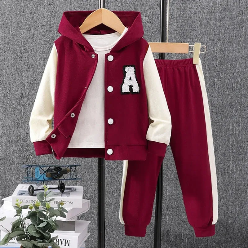 Autumn Kids Hooded Overcoat Set