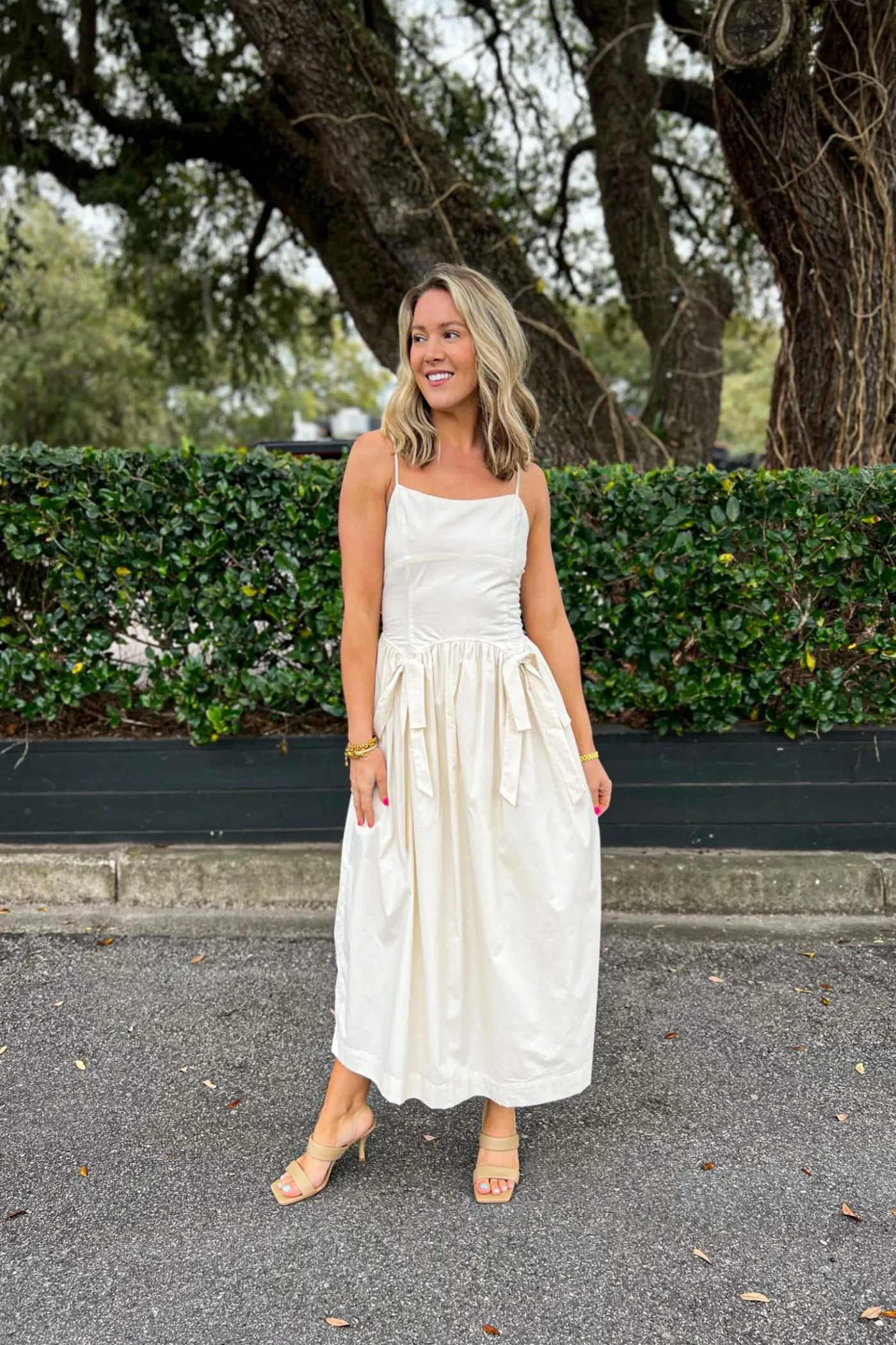 Pastel-Tone MADDIE DROP WAIST MIDI DRESS