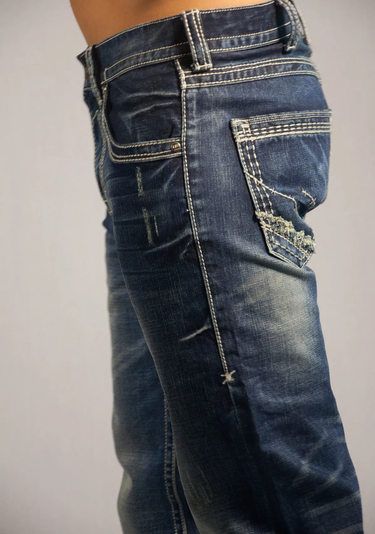 B Tuff Mens Blue Cotton Denim Jeans Strong Faded Torque Daywear Option Slim Design