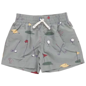 Baby Boys Swim Trunk - Green Golf Tournament